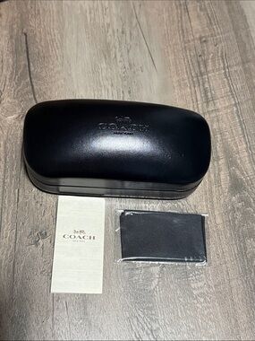 Coach Black Hard Shell Sunglasses Case with Coach Cloth